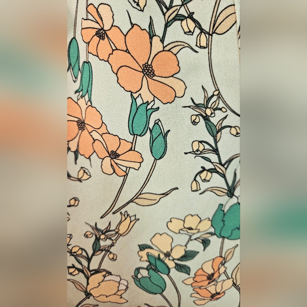 NWOT Liz Claiborne Pale Green Floral Cap Sleeve Blouse - Picture 4 of 8